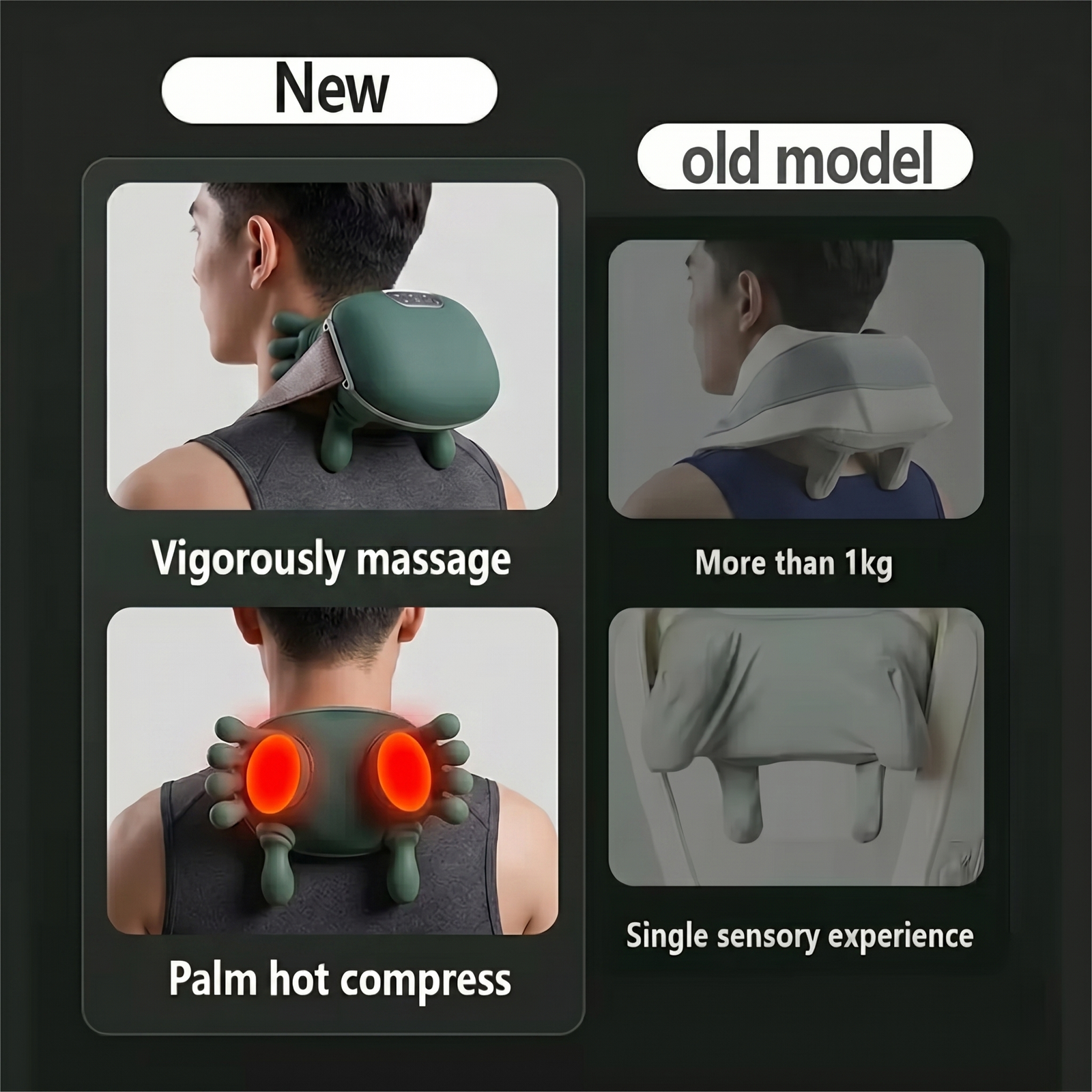 Smart finger pressure neck massager with heat function relaxing tight shoulder muscles