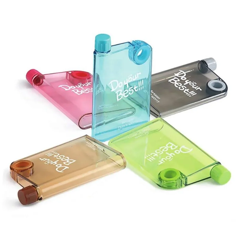 Black Ultra Slim Notebook Style Water Bottle 380ml | Portable Memo Bottle for Travel, School & Office - Image 3