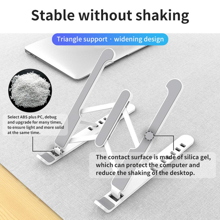 Plastic Foldable & Portable Laptop Stand | Lightweight Adjustable Laptop Holder | High-Quality ABS - Image 4
