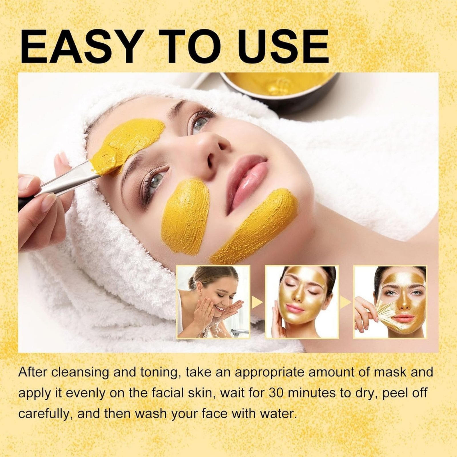 Retinol Snake Venom Peptide Gold Mask | Anti-Aging Moisturizing Brightening Skincare Cream 100g - Image 5