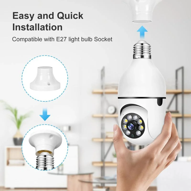 Speed-X Bulb Camera 1080P WiFi 360° Panoramic Security Camera | Night Vision & Two-Way Audio - Image 5