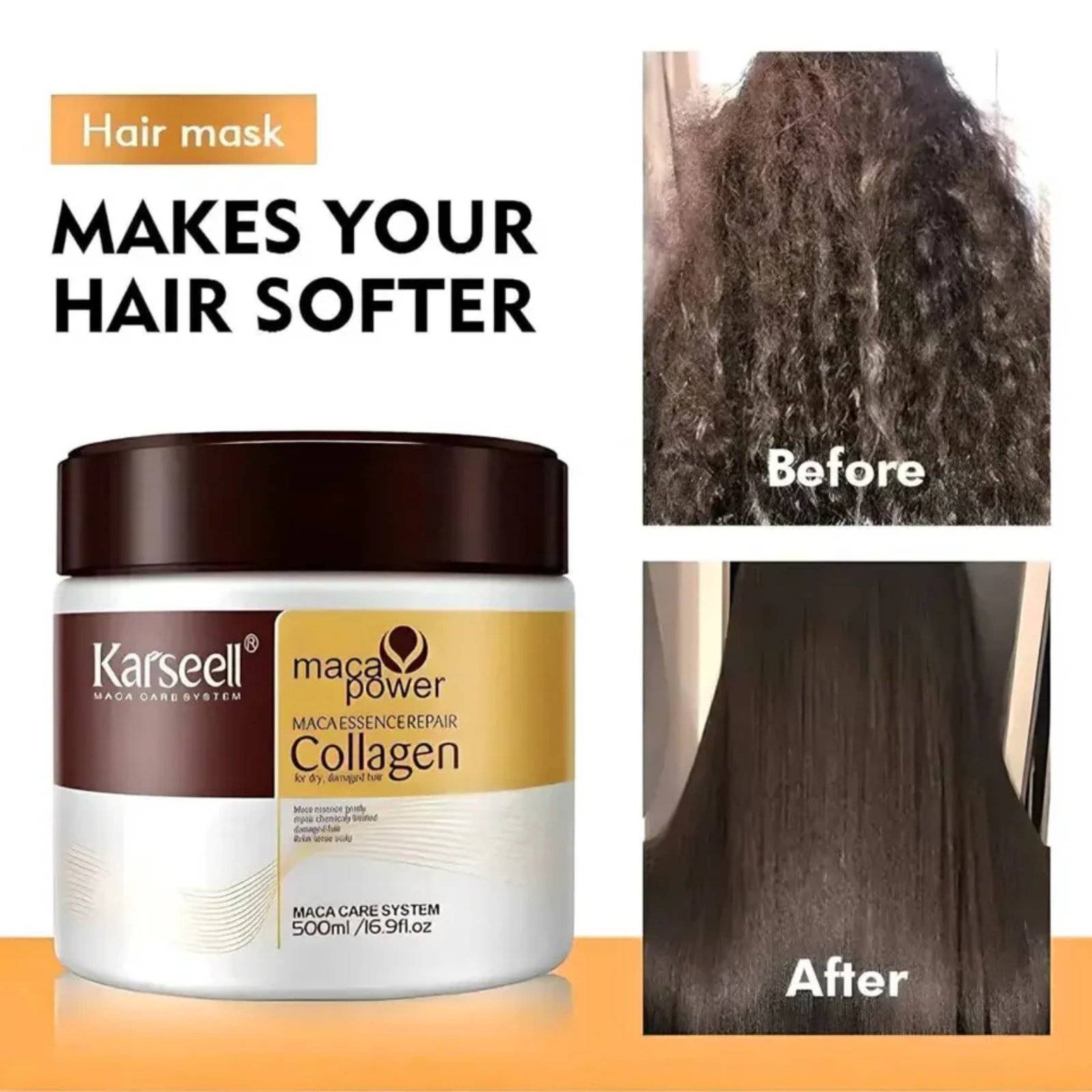 Karseell Collagen Deep Repair Hair Mask 500ml | Argan Oil & Collagen for Smooth, Shiny Hair - Image 2