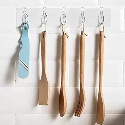 6-in-1 Heavy-Duty Self-Adhesive Wall Hooks | Waterproof Transparent Hooks - Image 2