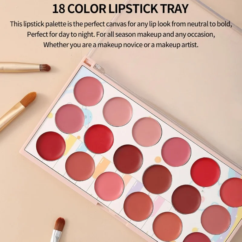 Moccallure Professional 18-Colors Lipstick Kit | Long-Lasting, Hydrating & Compact Makeup Palette - Image 2