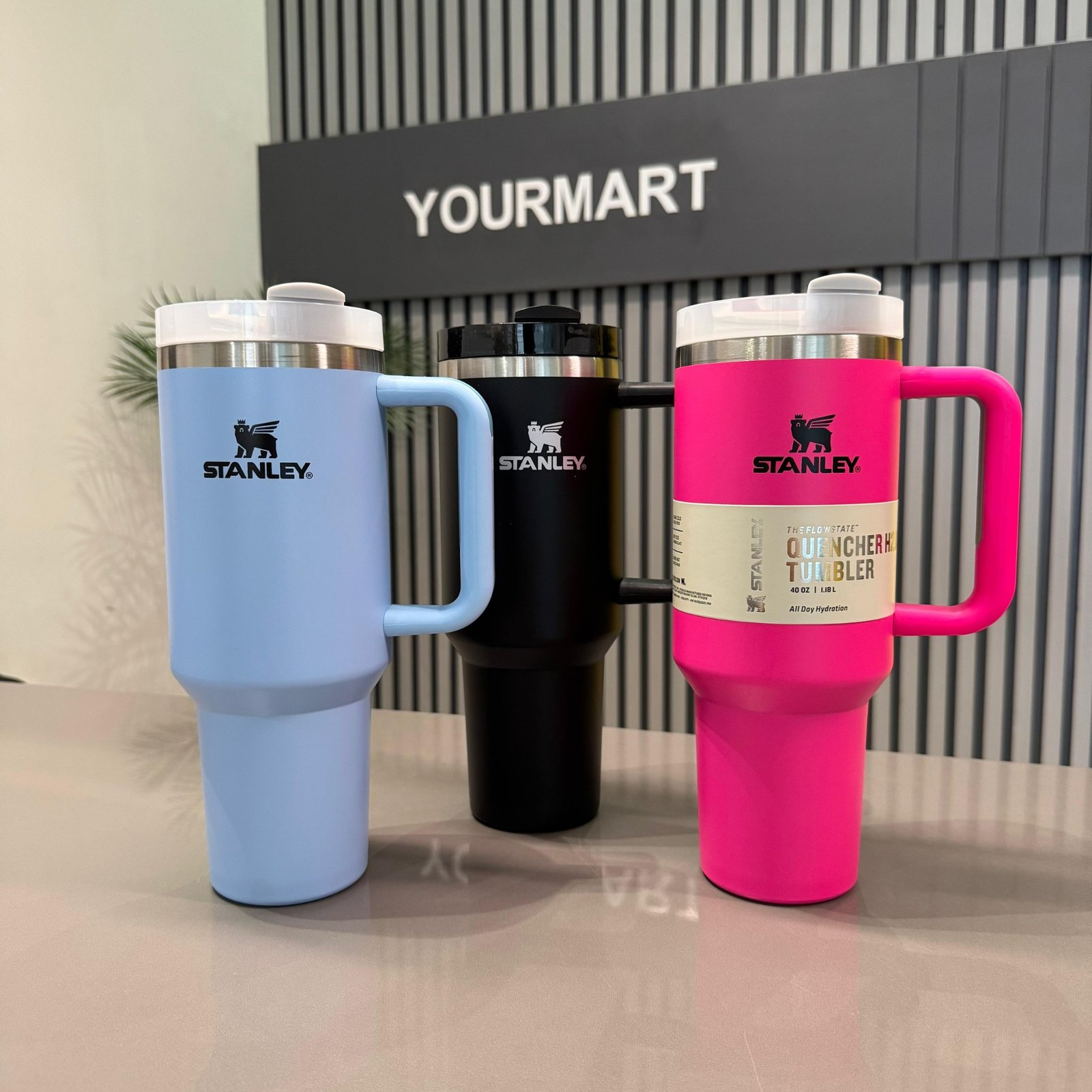 Light Blue Stanley 40 Oz Stainless Steel Tumbler | Leak-Proof Vacuum Insulated Travel Mug | Hot & Cold