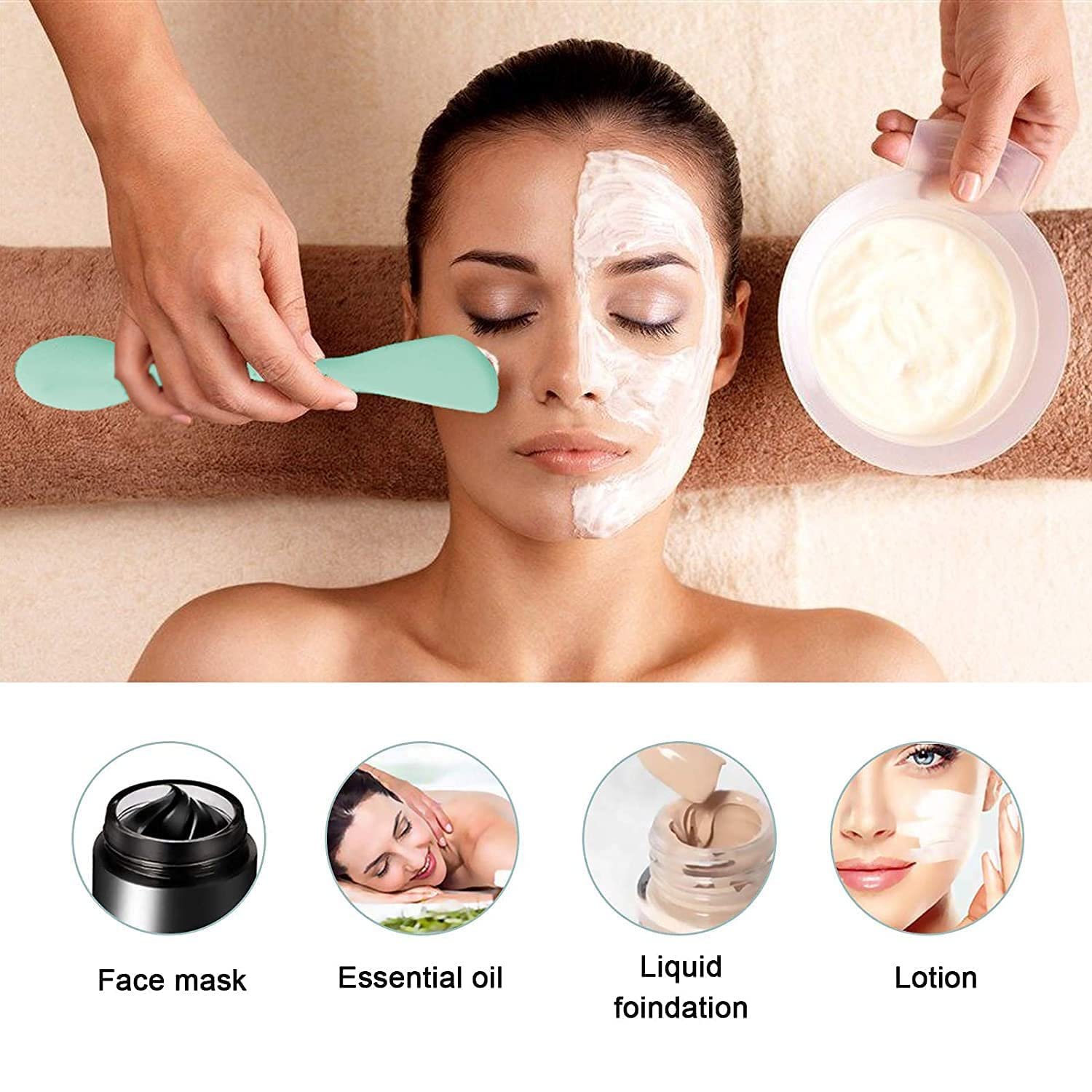 Double Ended Silicone Face Mask & Cleansing Brush | Soft Reusable Skincare Applicator | Pack of 2 - Image 2