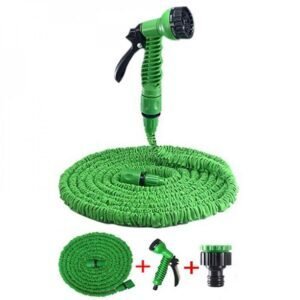 Magic hose pipe 50 ft expandable water hose with 7 function spray gun in a garden