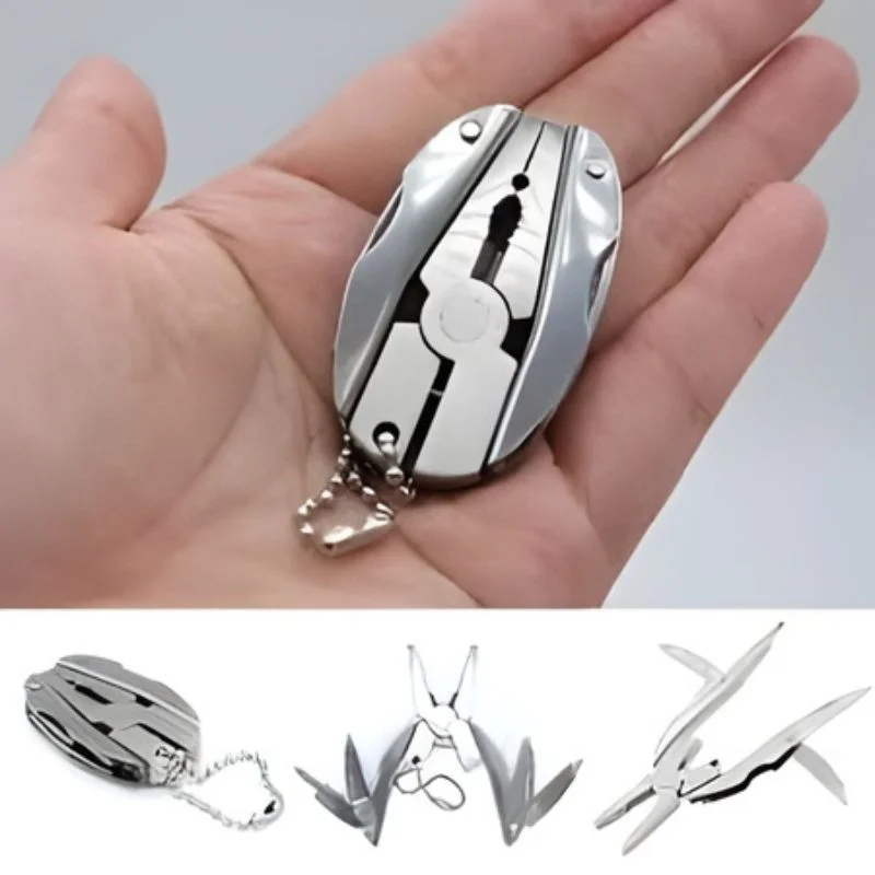 Stainless Steel Outdoor Portable Multitool Plier Knife | Mini Keychain Multi Tool with Screwdriver & Pouch | Camping, Hiking & Everyday Use - Image 5