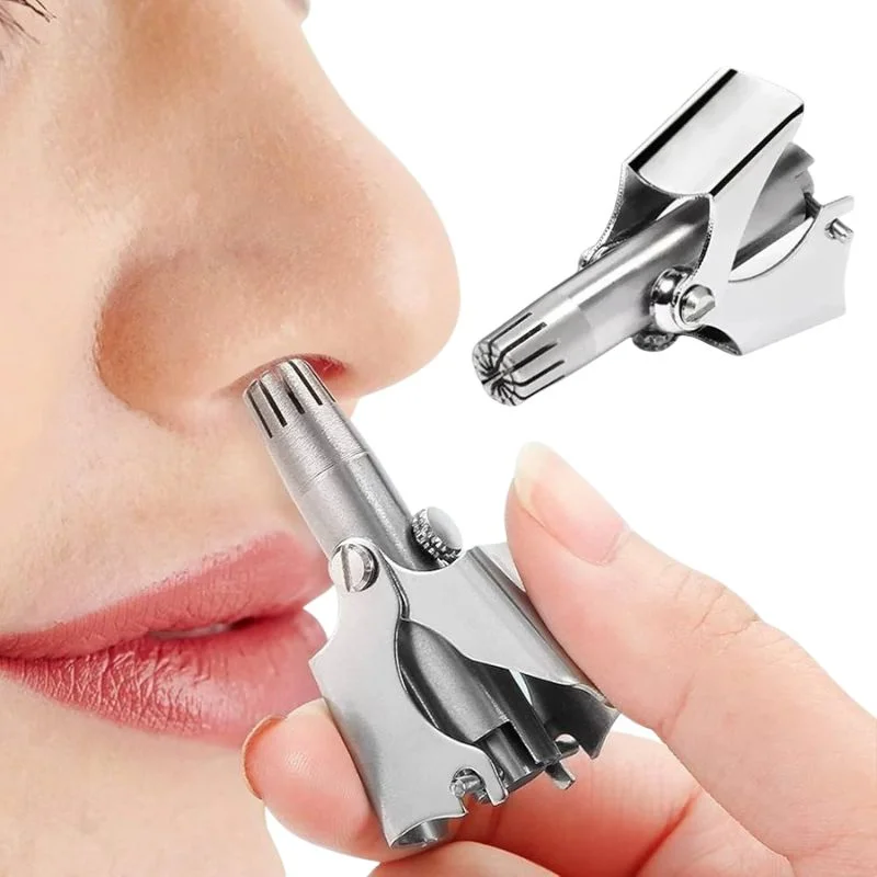 Manual Stainless Steel Nose & Ear Hair Trimmer – Painless, Battery-Free Precision Grooming Tool with Cleaning Brush - Image 5