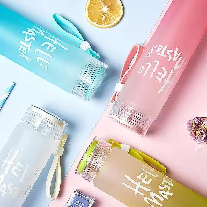 Green Frosted Glass Water Bottle | Leak-Proof Insulated Bottle with Hello Master Decal Logo | 400ml - Image 2