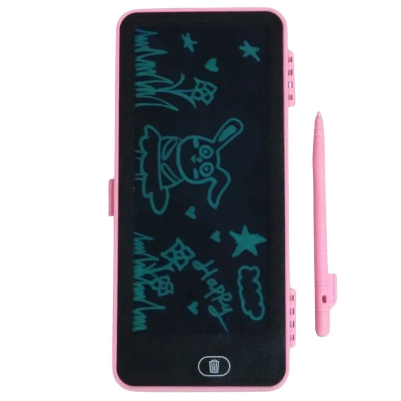 LCD Drawing Pen Case for Kids | Writing Tablet Pencil Box with Screen Lock & One-Key Erase | Random Color - Image 2