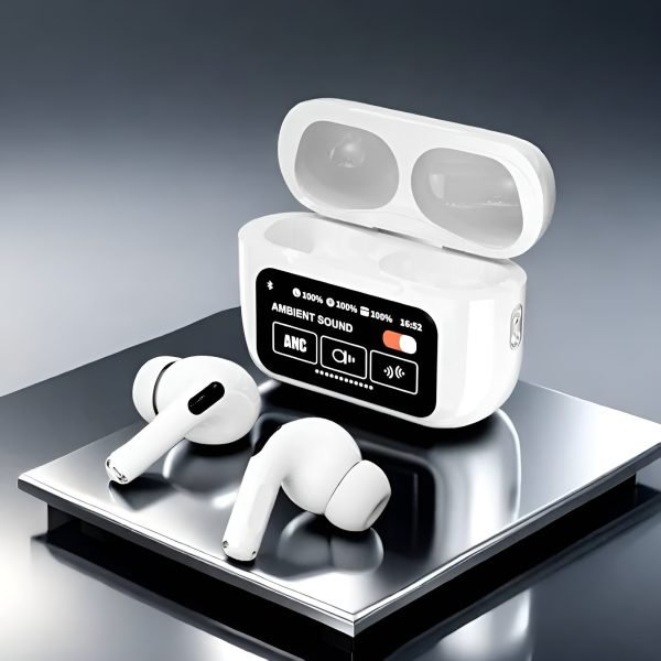 White A9 Pro ANC Bluetooth 5.4 Wireless Earbuds with Smart Screen and Active Noise Cancellation - Image 3