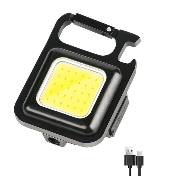 Portable Keychain Light | 500 Lumens Mini COB LED Flashlight with Foldable Handle & USB Rechargeable - Image 4