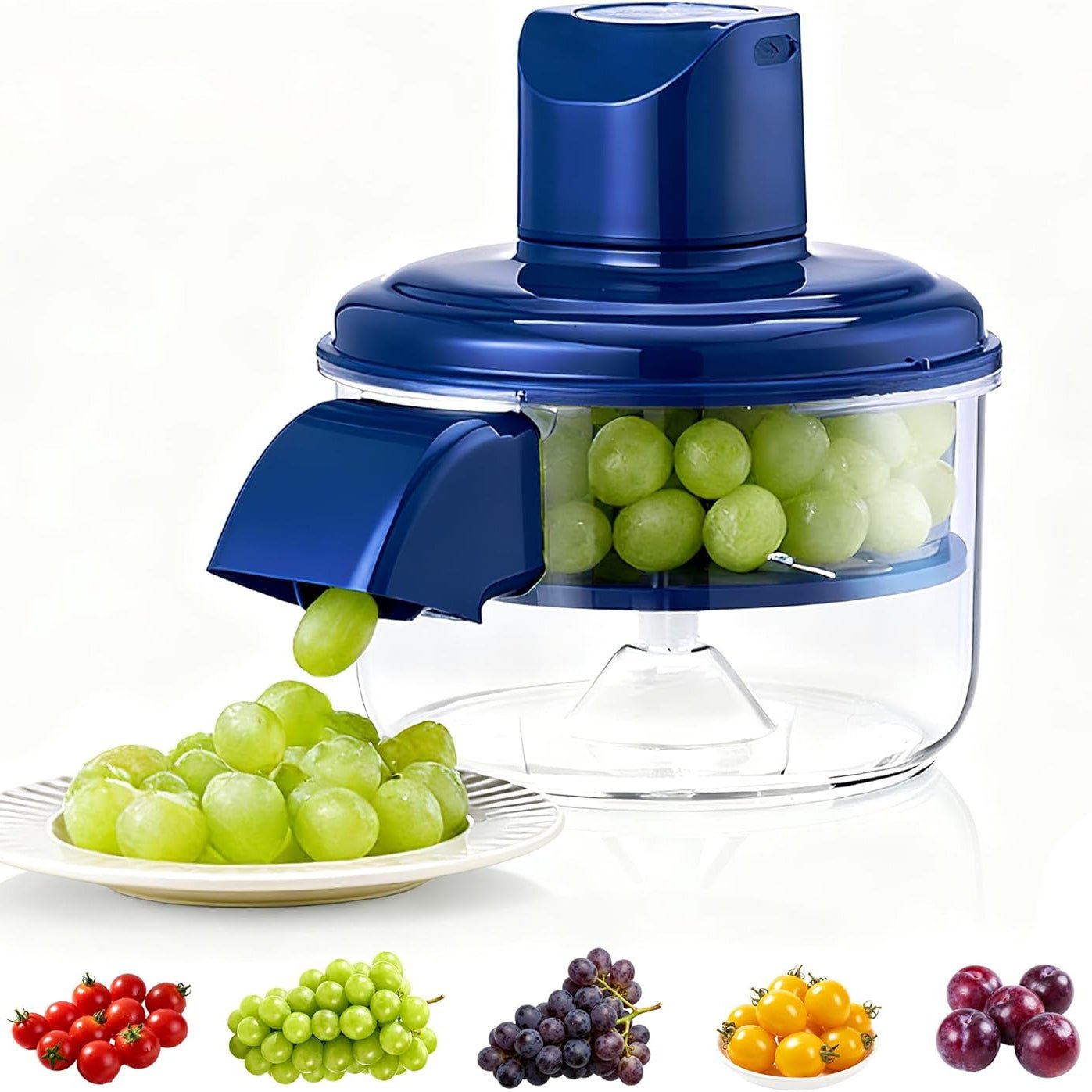 Automatic electric fruit and vegetable peeler peeling an apple on a kitchen counter