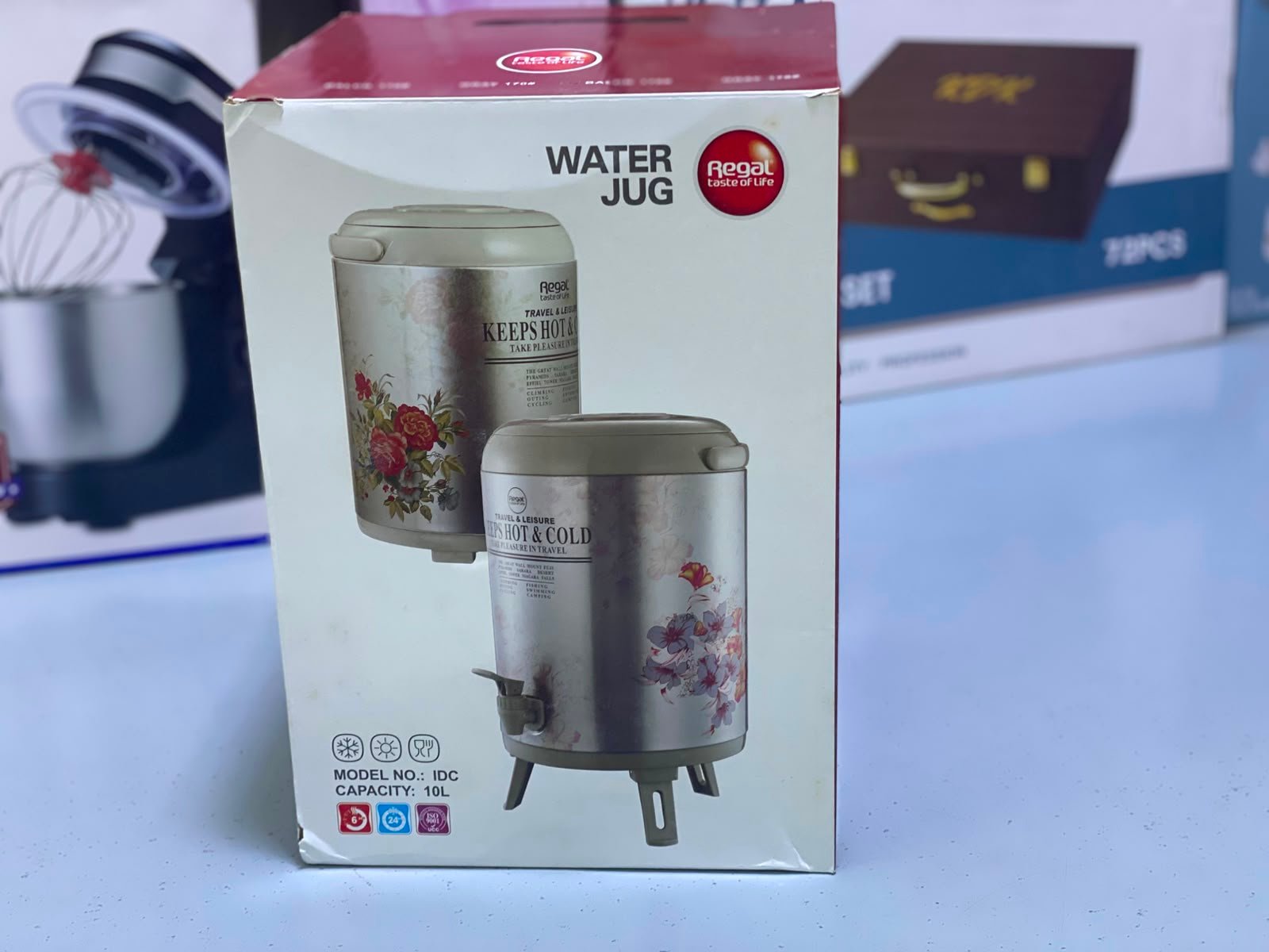 Regal 10 Liter Steel Body Hot and Cold Water Cooler with Elegant Floral Design